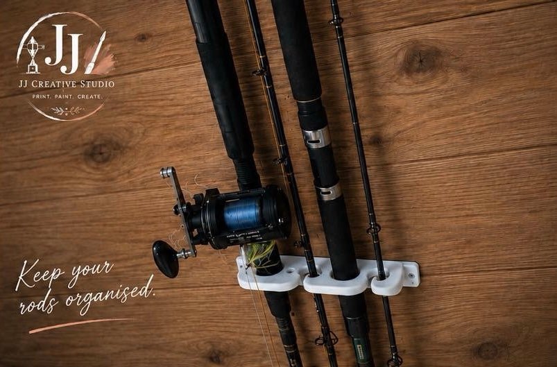 3D Printed Fishing Rod Holders - Holds 4 Rods (Sold as a Pair) - JJ Creative Design Studio