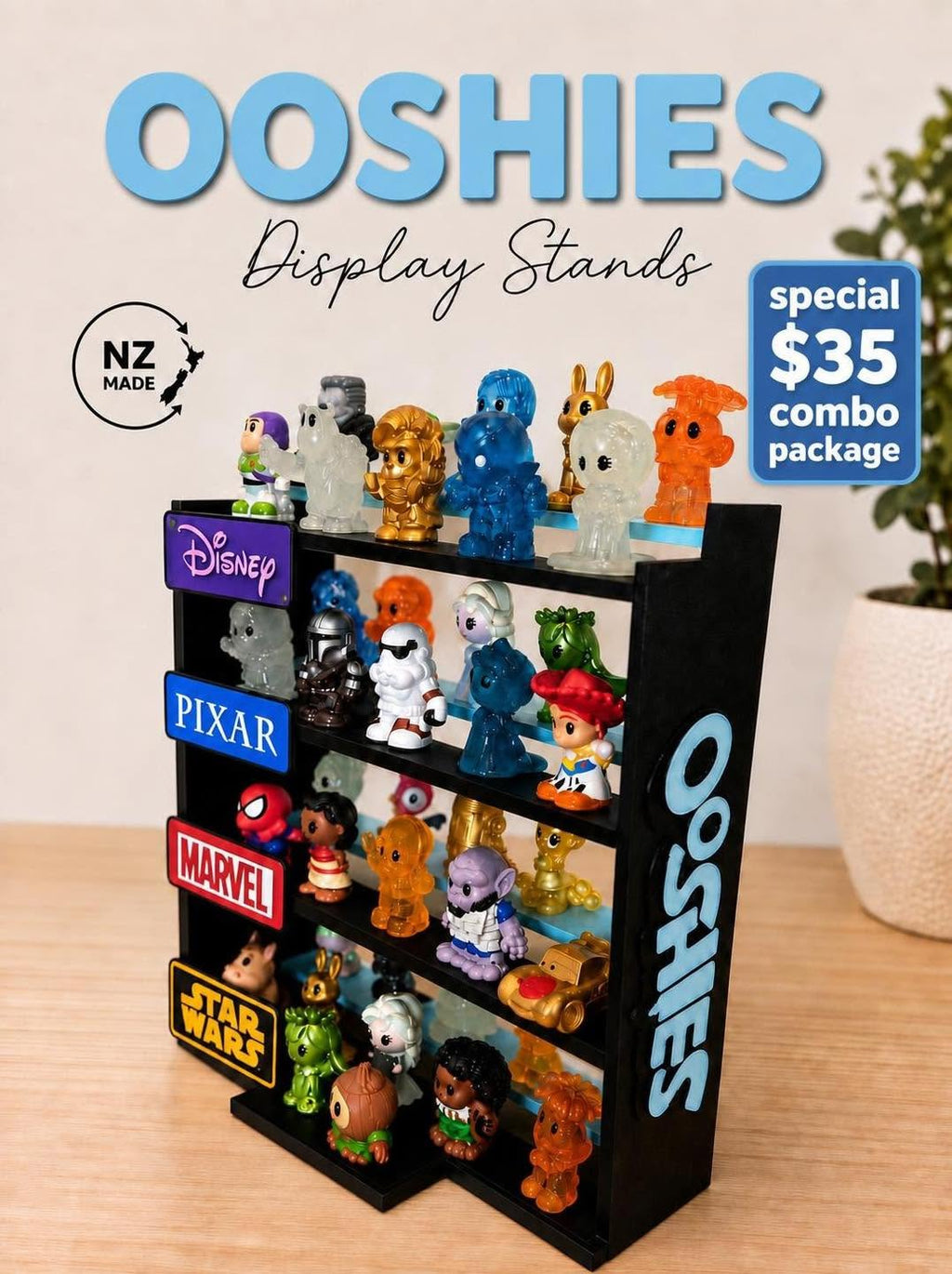 Personalised Ooshie Display Stand – Custom Name & Labels - JJ Creative Design Studio